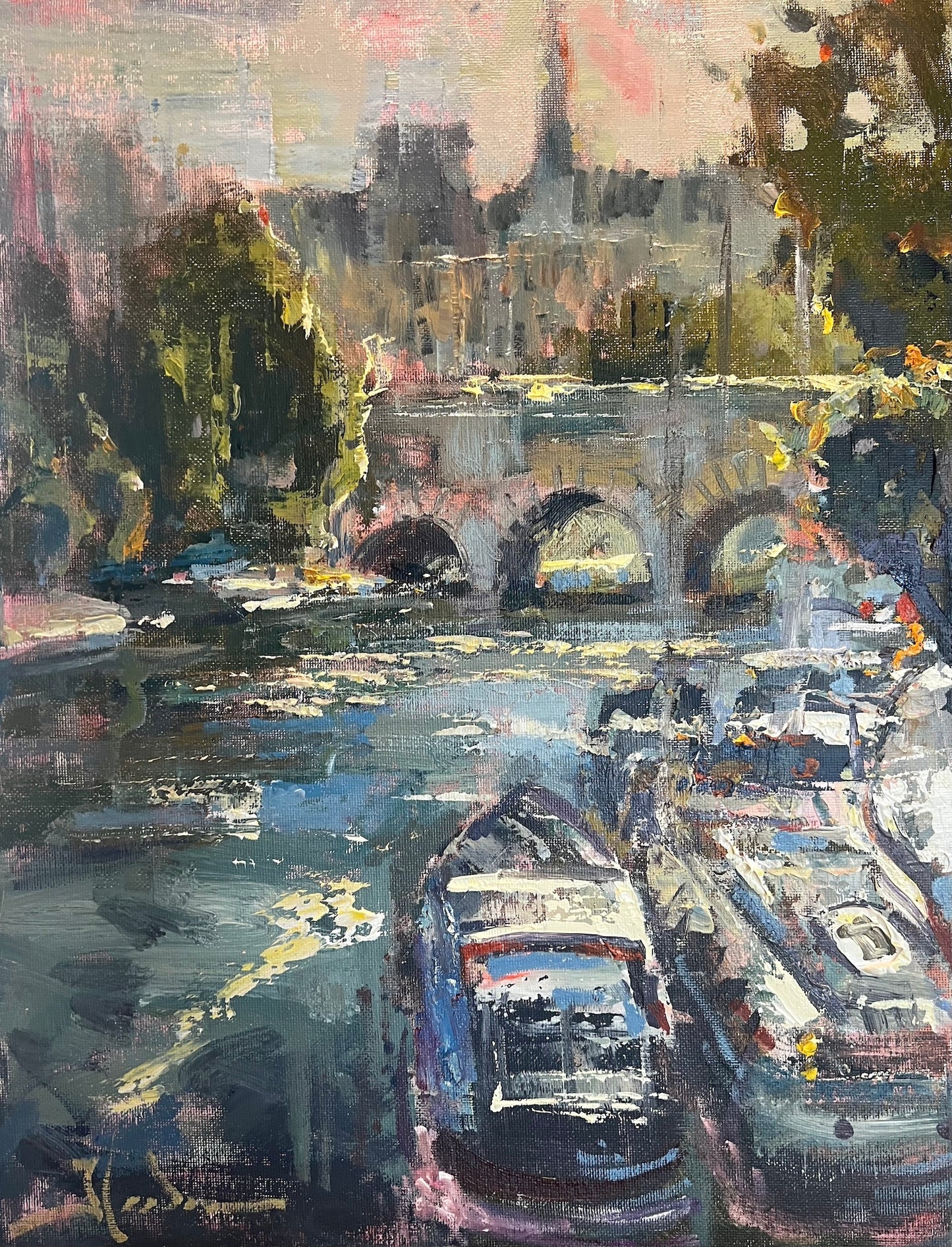 Pont Neuf with Boats and Light