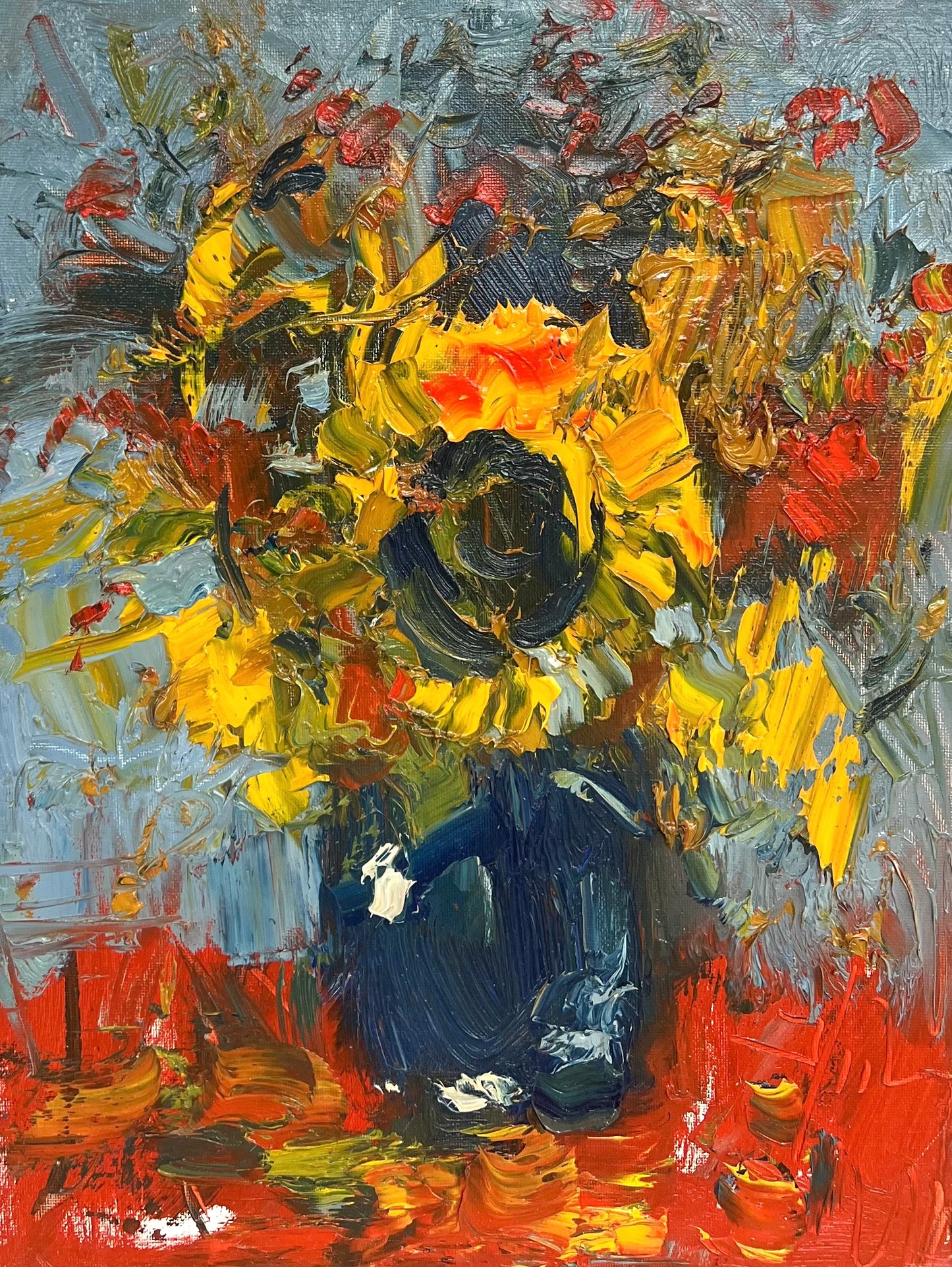 Sunflowers in Red
