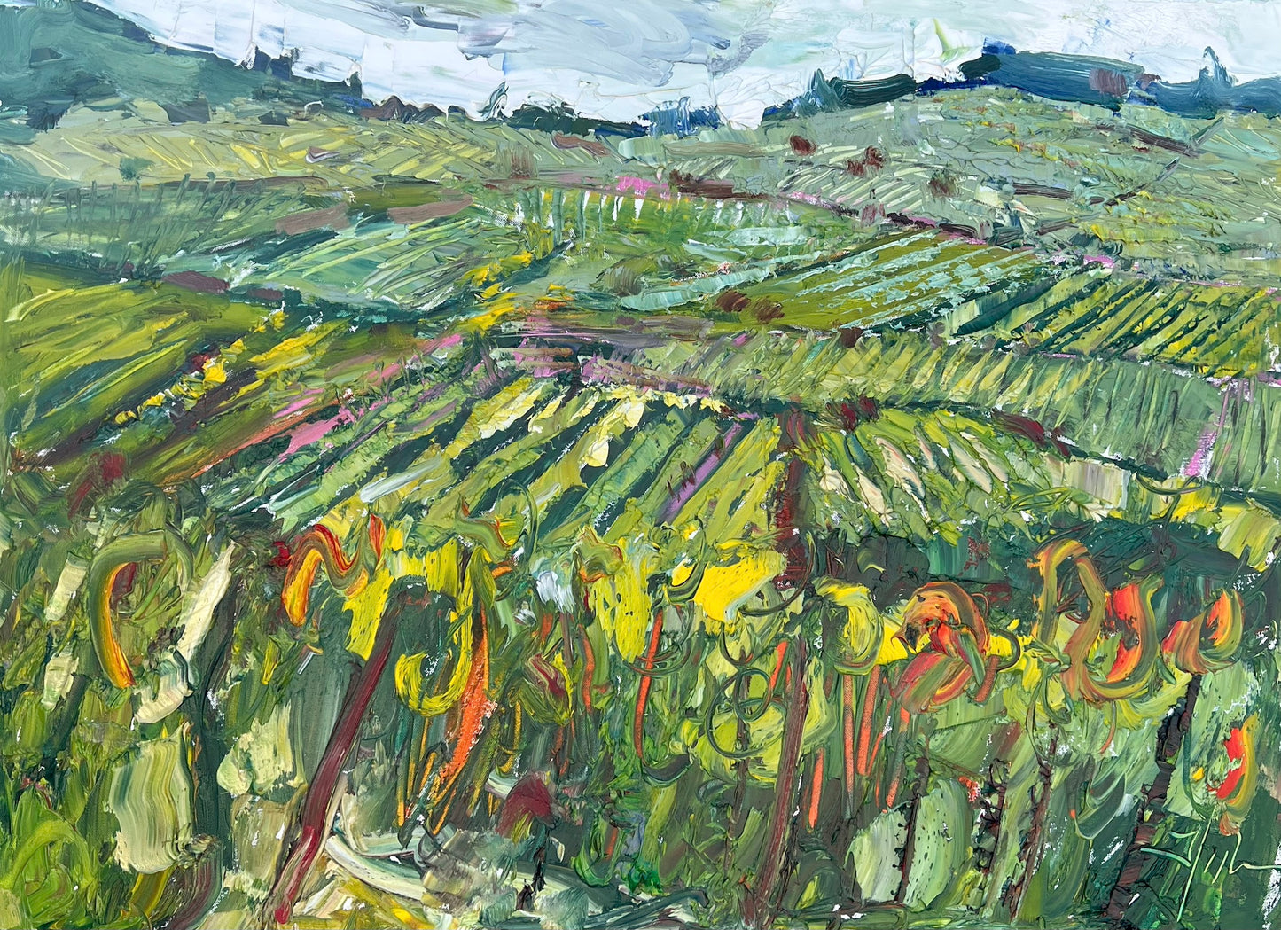 Colorful Chianti Vines in Northern Italy