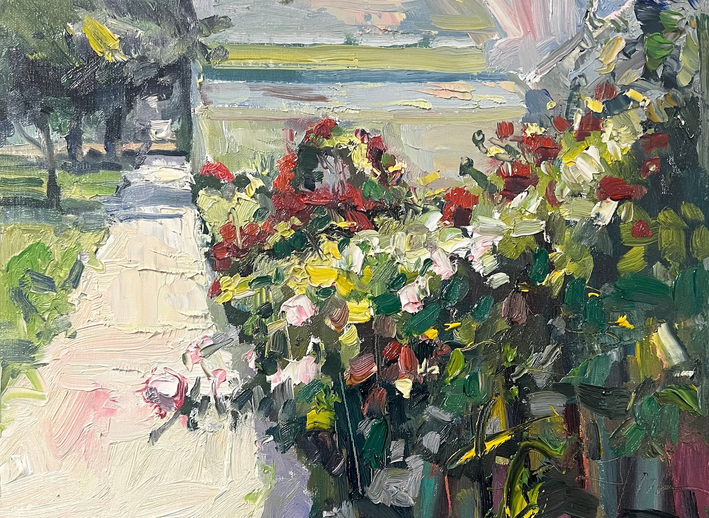 White & Red Roses, Sunny Day