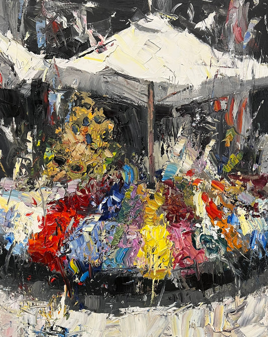 French Market With Flowers