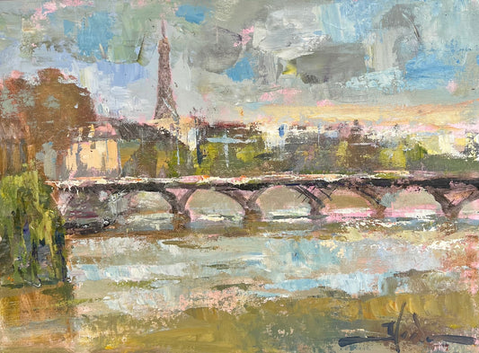 Pont des Arts Paris with Clouds and Rain